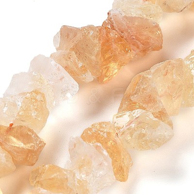 Raw Rough Heated Natural Citrine Beads Strands G-P528-A01-01-1