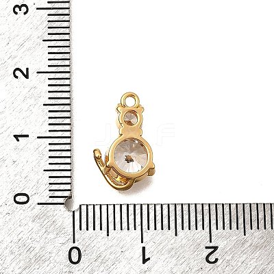 Brass Micro Pave Cubic Zirconia Charms KK-B152-20G-1