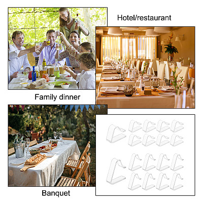 48Pcs 2 Style Transparent Plastic Tablecloth Clips AJEW-GL0002-08-1