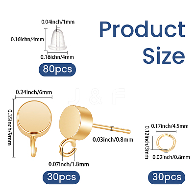 Brass Stud Earring Findings KK-CN0003-42G-1