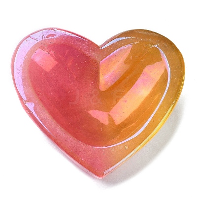 Electroplated Natural Quartz Crystal Heart Bowl DJEW-C010-01-1