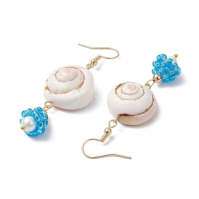 Shell Glass Dangle Earrings EJEW-MZ00424-05-1