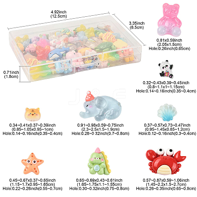 100Pcs Translucent Resin Cabochons RESI-FS0002-31-1