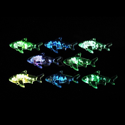 10Pcs Transparent Luminous Acrylic Pendants TACR-FP0001-02C-1