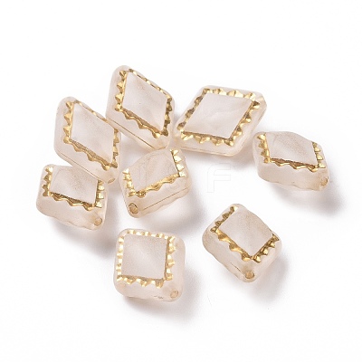 Plating Transparent Acrylic Beads OACR-P013-30E-1