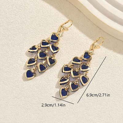 Heart Brass Tassel Hoop Earrings LC3720-4-1