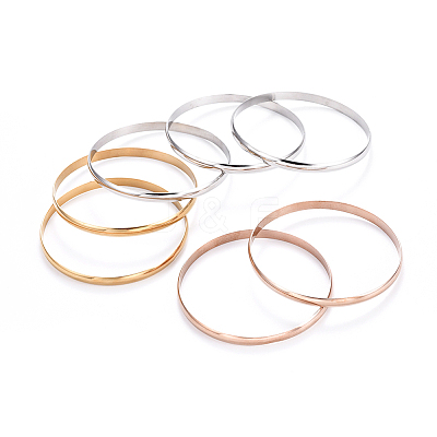 Fashion 201 Stainless Steel Bangle Sets BJEW-L664-024D-M-1-1