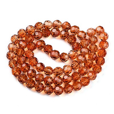 Baking Paint Transparent Glass Beads Strands LS-DGLA-A035-T8mm-A04-1