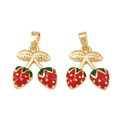 Brass Enamel Pendants KK-B161-04G-1