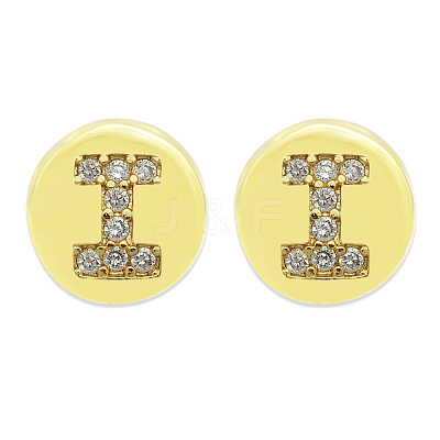 Brass Micro Pave Clear Cubic Zirconia Beads KK-T030-LA843-IX3-1