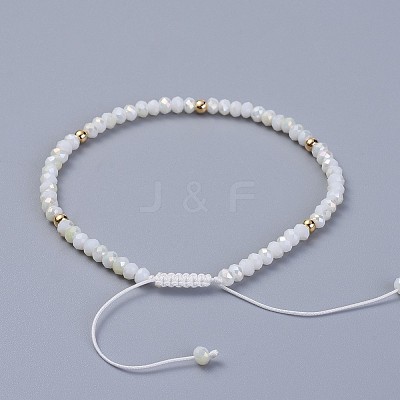 Electroplate Glass Braided Beads Bracelets BJEW-JB04320-1
