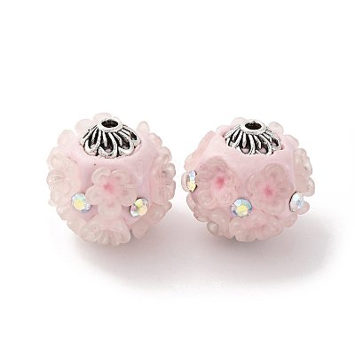 Handmade Resin Indonesia Round Beads IPDL-P005-21AS-02-1
