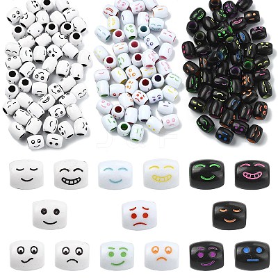 150Pcs 3 Colors Opaque Acrylic European Beads OACR-CJ0002-83-1