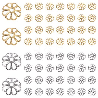 100Pcs 2 Colors 316 Stainless Steel Bead Caps STAS-YW0003-39-1