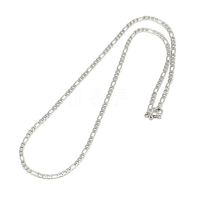 304 Stainless Steel Figaro Chain Necklace Making STAS-A028-N022-1