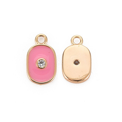 Brass Micro Pave Clear Cubic Zirconia Charms KK-S356-586G-NF-1