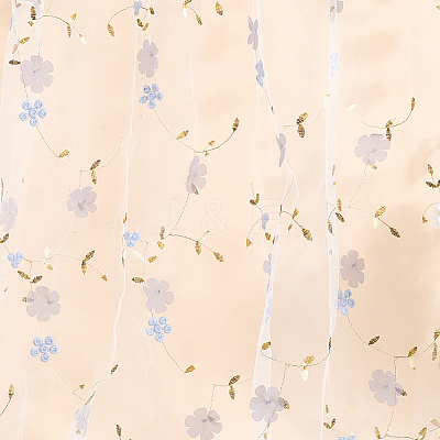 3D Flower Milk Fiber Embroidery Fabric AJEW-WH20006-241B-1