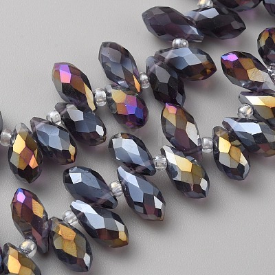 Transparent Facted Glass Beads GLAA-WH0031-58A-1