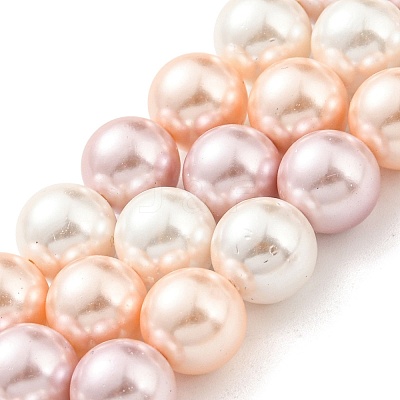 Electroplated Shell Pearl Beads Strands X-SHEL-F008-03B-06-1
