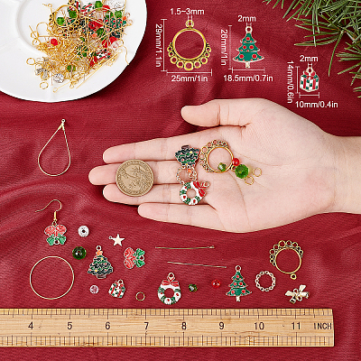 DIY Christmas Theme Earring Making Kits DIY-SC0019-45-1