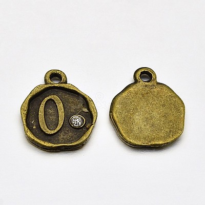 Antique Bronze Plated Alloy Rhinestone Charms ALRI-J153-00-NF-1