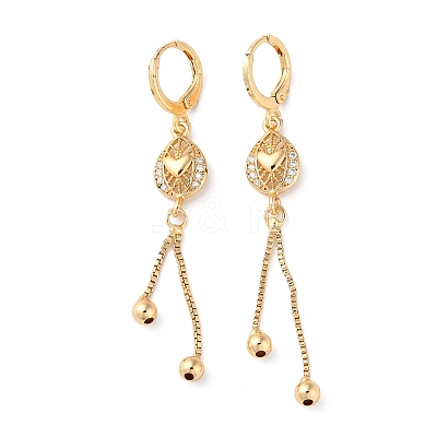 Rhinestone Heart Leverback Earrings EJEW-K256-34KCG-1