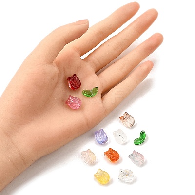 40Pcs 2 Styles Transparent Glass Beads GLAA-FP0001-26-1