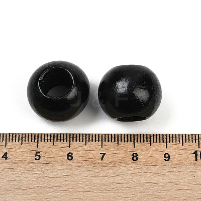 Spray Painted Wood European Beads WOOD-F017-05D-1