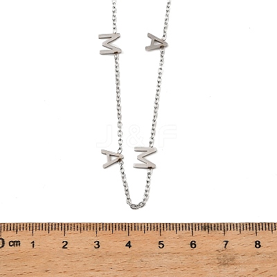 Mother's Day 304 Stainless Steel Letter MAMA Pendant Necklaces for Women NJEW-Z117-01P-1