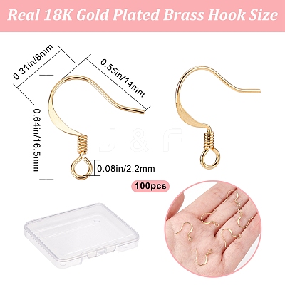 100Pcs Brass Earring Hooks KK-CN0001-79-1