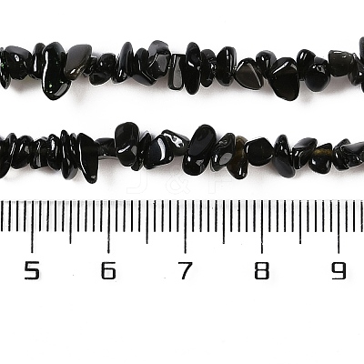 Natural Golden Sheen Obsidian Beads Strands G-G0003-B33-01-1