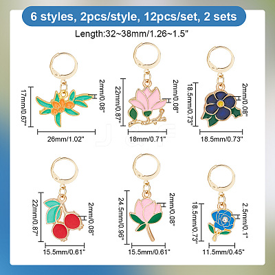 Alloy Enamel Pendant Locking Stitch Markers HJEW-AB00175-1