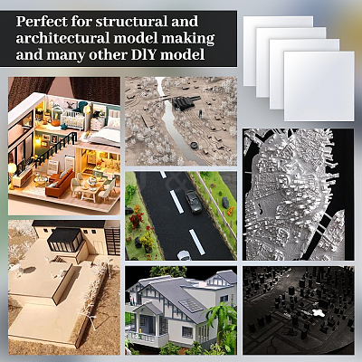 4 Sheets ABS Plastic Mould Plates DIY-OC0015-88A-1