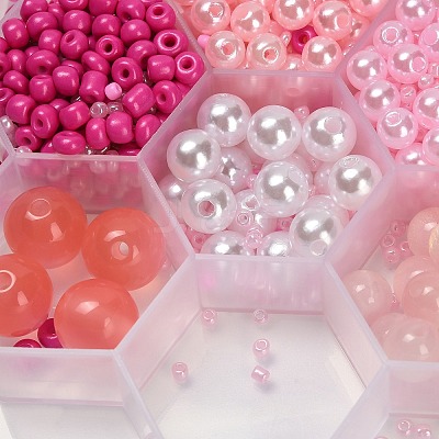 (Defective Closeout Sale)DIY 24 Styles Acrylic & Resin Beads Jewelry Making Finding Kit AC-XCP0001-01-1