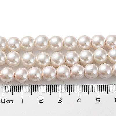 (Defective Closeout Sale: Fading) Baking Paint Pearlized Glass Pearl Round Bead Strands HY-XCP0001-12-1