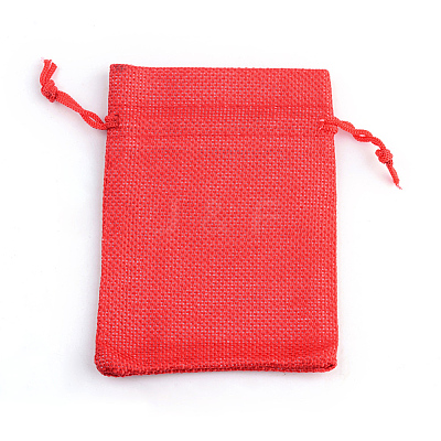 Polyester Imitation Burlap Packing Pouches Drawstring Bags ABAG-R005-17x23-18-1