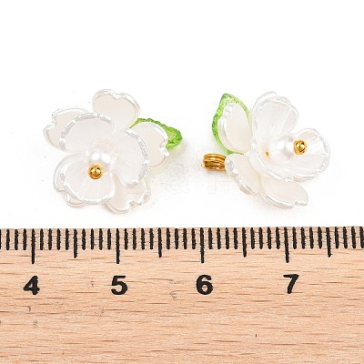 30Pcs Acrylic with Plastic Pearl Charms PALLOY-JF04066-1