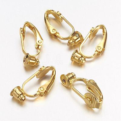 Brass Clip-on Earring Converters Findings X-KK-Q115-G-NF-1