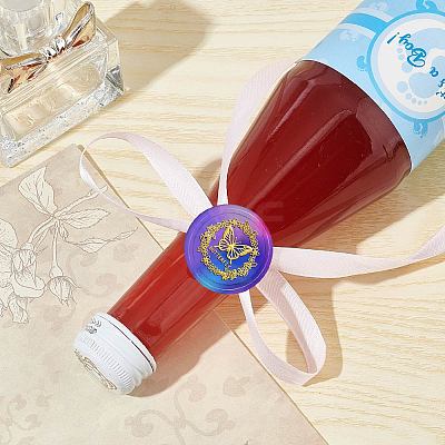 Brass Wax Seal Stamp with Wood Handle AJEW-WH0412-0272-1