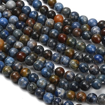 Natural Dumortierite Beads Strands X-G-F826-A01-6mm-1