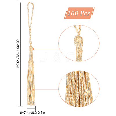 100Pcs Polyester Tassel Big Pendant Decorations FIND-SC0003-36C-1