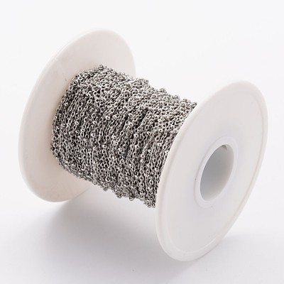 Tarnish Resistant 304 Stainless Steel Cable Chains CHS-K003-01P-0.4MM-1