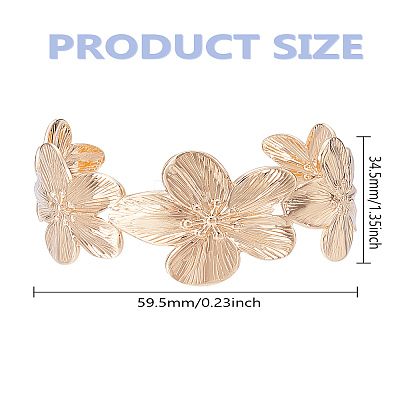 1Pc Floral Iron Cuff Bangles for Women BJEW-LP0004-11-1