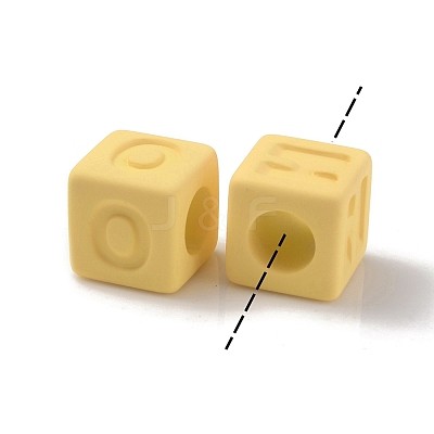 Rubberized Style Transparent Acrylic Beads OACR-K007-014E-1