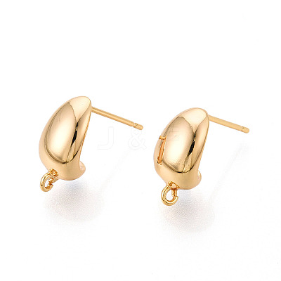 Brass Stud Earring Findings KK-N263-25G-1