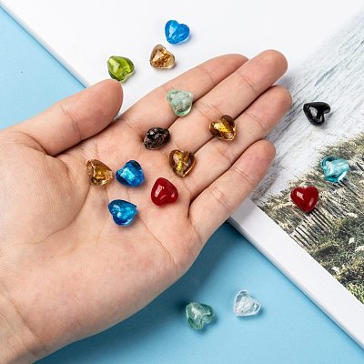 Handmade Silver Foil Glass Beads SLH12MMY-1-1