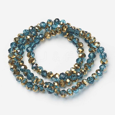 Electroplate Transparent Glass Beads Strands EGLA-A034-T3mm-O03-1