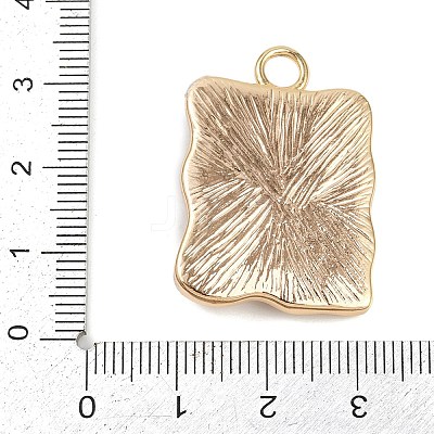 Brass Enamel & Natural Pearl Rectangle with Flower Pendants KK-K351-51G-04-1