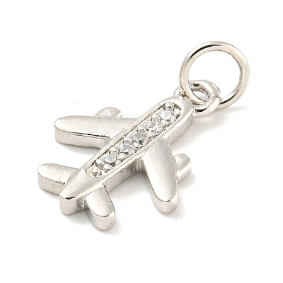 Rack Plating Brass Micro Pave Clear Cubic Zirconia Pendants KK-B093-26P-1