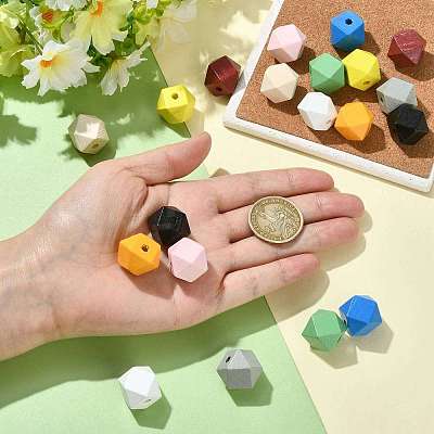 20Pcs 10 Colors Wood Beads WOOD-FS0002-58-1